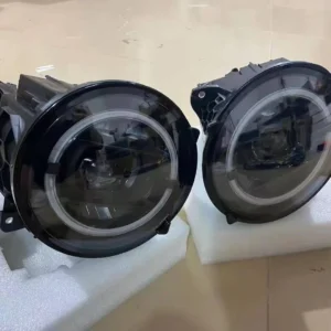 前大灯烟熏黑led几何形状大灯总成 01